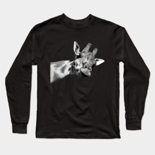 Black and White Giraffe Long Sleeve T-Shirt